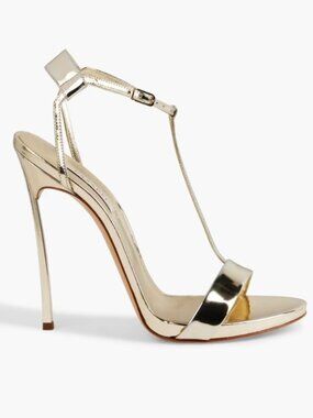 Casadei Barbarella Metallic Palladio Stiletto Sandals